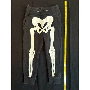 H&M boys size 2/4 years 2t 3t black skeleton sweatpants jogger